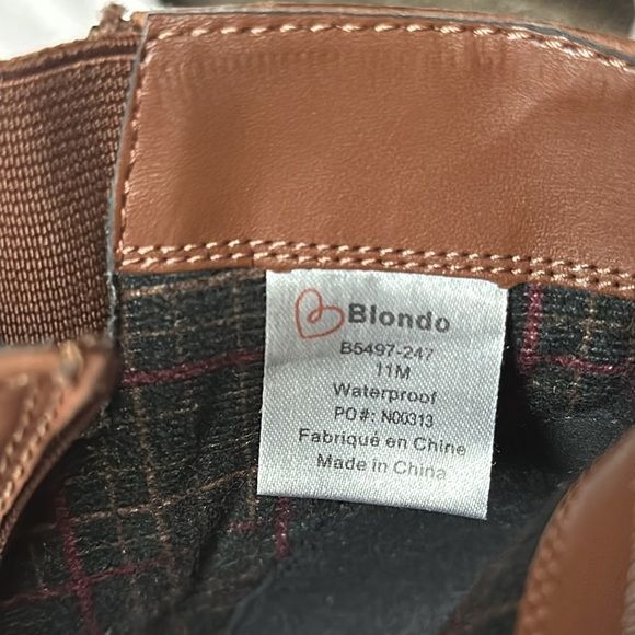 Blondo Vegas 2 Casual Brown Ankle Boots Waterproof Leather Zip Up Size 11M - Picture 10 of 10
